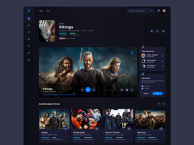 Movie / TV Series Streaming App cinema dark dashboard interface movie netflix smarttv streaming tv tv series website