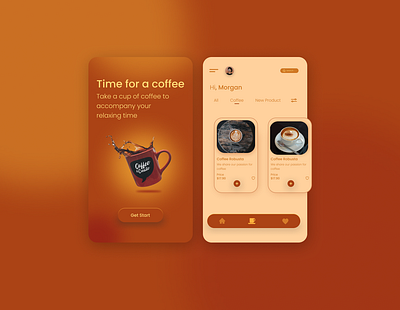 Coffee Time branding coffee color concept graphic design inspiration modern simple ui uiux design