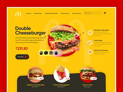 Landing Page Design UI _ McDonald's app branding design graphic design illustration landing page logo mcd mcdonalds ui ux vector website