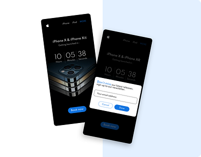 iPhone Release Countdown black blue countdown timer ui webapp