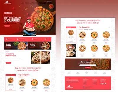 Pizza web branding ui ui ux web design website website mockup