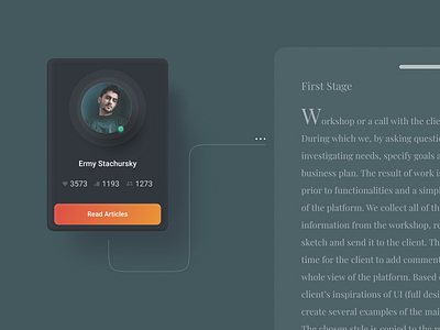 Green or Blue? Part: Green article components mockup profile ui user uxui