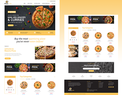 Pizza Online graphic design ui ui ux web design website website mockup