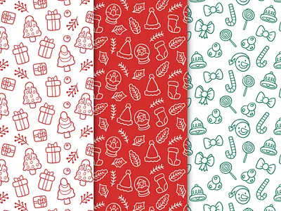 set-christmas-patterns-with-hand-drawn-elements year pattern