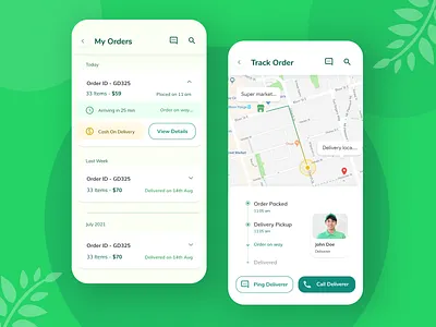 Grocery App - Go Direct app branding design direct go grocery illustration material design minimal mobile ui ux vector