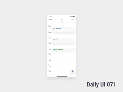 Daily UI Challenge 071 Schedule 071 daily ui dailyui dailyuichallenge schedule