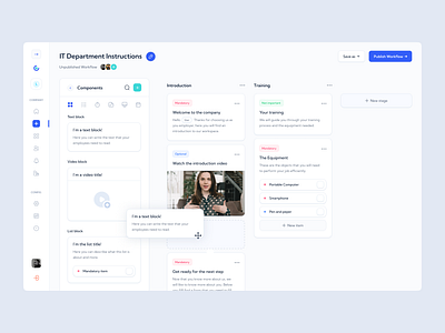 Onboarding workflow dashboard clean dashboard flow minimal minimalist modern offboarding onboarding ui ux website