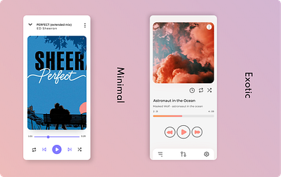 Two _ Music Player 3d animation minimal music player music player interface ui visuals