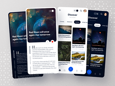 Simple Blog app exploration app article blog concept dark design intefrace light magazine mobile page simple ui ux