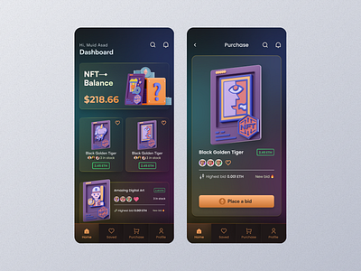 NFT Art Crypto App Dashboard Clean UI Design art bitcoin clean cryptoart dark landing page minimal minimalist nft nft app nft art nft crypto nft landing nft ui nft web nfts ui uiux web design website