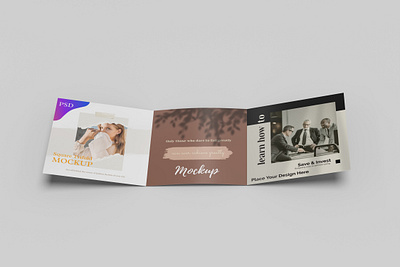 square tifold mockup mockup square tridold