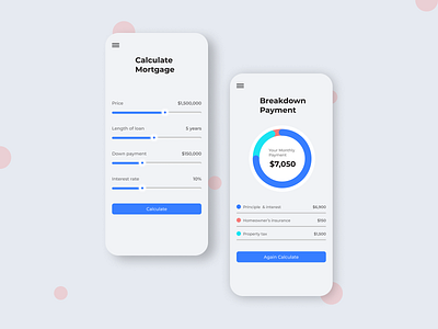 Daily UI # 04 - Mortgage Calculator 100daysofchallenge application design bank loan mortgage calculator challenge daily ui daily ui 004 dailyui dailyui004 design figma mobile app modern mortgage ui ui design uidesign uiux user interface ux