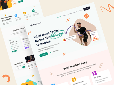Power Zone Fitness Website Design burn fat calaories clean coach fitness fitness club gym gymnastics health homepage landing lifestyle muscle online online sports ui website weight workout yoga
