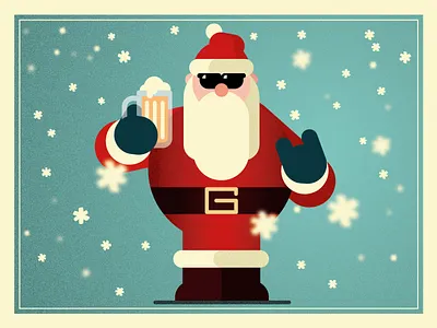 Ho, ho, hold my beer! beer christmas design flat vector flatvector illustration illustrator santaclaus vector