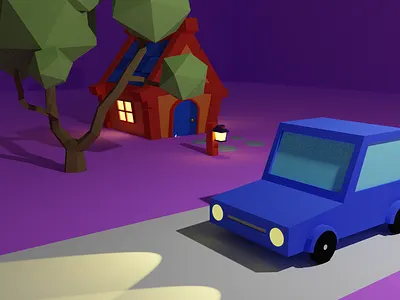 Purple 3D World 3d 3ddesign abstract app branding car design graphic design house illustration logo lowpoly nft typography ui ux vector