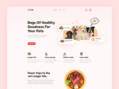 Pet food e-commerce store UI 2022 cat food clean design dog food e commerce minimal online store pet pet store responsive design shop store template trendy design ui ui ux ux web design website