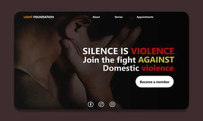 A web page against domestic violence design graphic design mockup ui uiux uiuxdesigner ux webdesign webpage