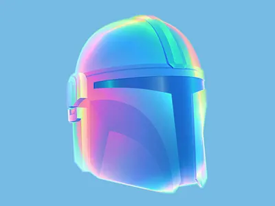 The Mandalorian Helmet chromatic chrome digitalart futuristic illustration iridescent motion graphics neon star wars the mandalorian