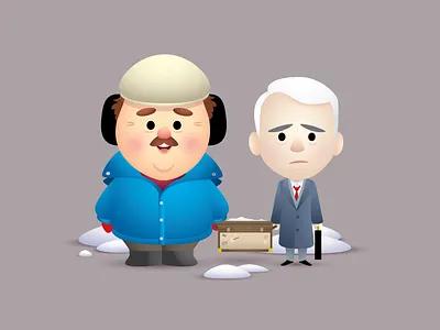 Neal and Del adobe illustrator character design cute illustration jerrod maruyama john candy kawaii steve martin vector