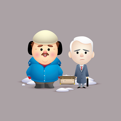 Neal and Del adobe illustrator character design cute illustration jerrod maruyama john candy kawaii steve martin vector