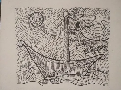 Vessel : endless cruise art artwork crosshatch design drawing hand drawn icon illustration ink minimalist moon ship sketch sketchbook sketching sun tatto design tattoo