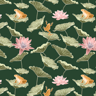 Lilypond I fabric greetingcards illustration surfacepatterndesign wallart wildlife