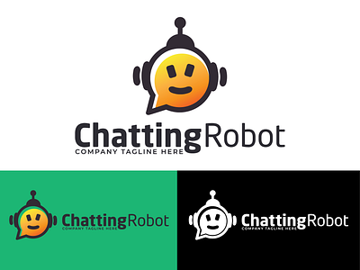 ChattingRobot logo abstract logo clean logo design graphic design simple logo