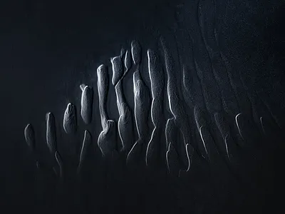 Dark Ripples black sand beach