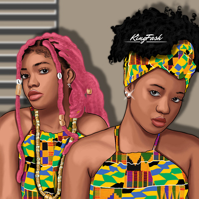 Cartoon Portrait tagged "African Beauty" art artist artwork cartoon cartoon portrait digital portrait illustration kingfash kvngfash painting portrait vector vector portrait