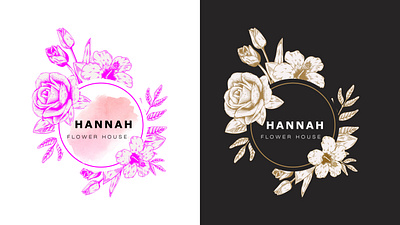 Hannah Flower House beauty logo boho logo branding design feminine flower logo graphic design illustration logo logo design luxury logo signature logo typography vector