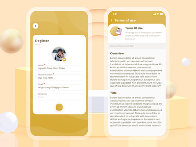 UI UX Mobile App Design - Register - Sign In - Sign Up - Terms 3d app branding card design design forgot password graphic design log in login mobile otp register sign in sign up terms and policy terms of use ui ui design ui trends ux