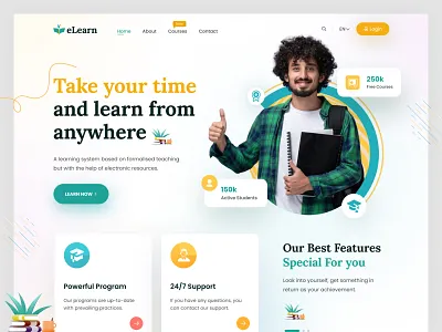 e-Learning Portal Website creativepeoples design e learning education elearning landing page learning management platform learning platform lms online class online course online education online learning school training trending ui university