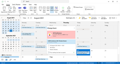 Microsoft Outlook Redesign calendar concept conference design illustration light mode logo meeting microsoft outlook teams ux vector