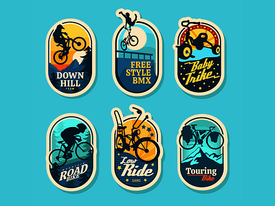 Cool Bike Sticker bike design flat sticker vector