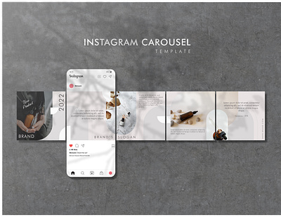 Instagram Carousel Template branding carousel cosmetic design feed illustration instagram landing page post template ui vector