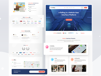 e-Tolling Landing Page app car card clean design ios profile tol toll truck ui vehicle web website