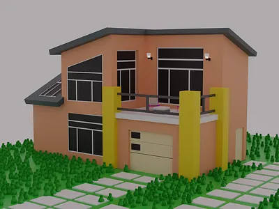 House 3d blender graphic design ui