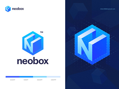 Neobox (3d logo concept) 3d box logo 3d gradient logo 3d letter logo 3d modern logo 3d n logo 3d typography logo brand branding creative logo devign devignedge letter n logo logo logo design logomark logos modern n logo unique logo