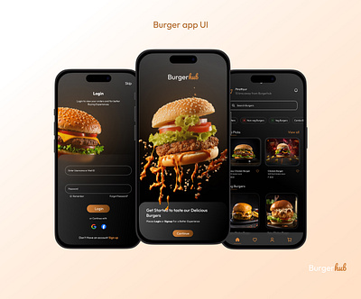 Burger App UI Design app ui design designer figma mobile app design mobile ui ui ui design uiux ux visual design