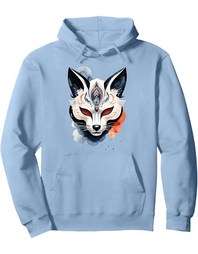 Japanese Kitsune Spirit Mask Hoodie anime culture fashion fox hoodie japanese kitsune mask spirit