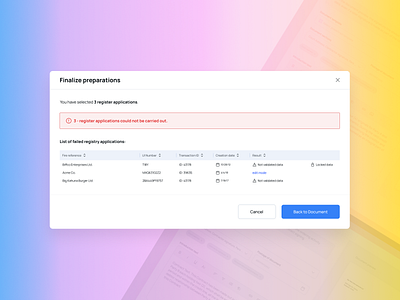 Modal with Validation Table - UI - 11431130 -22 advanced table design system components design systems designsystem iu designer modal with table modals table ui user experience userinterface ux web app design web app designer