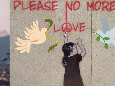 NO MORE WAR LOVE children design icon logo love peace wars web