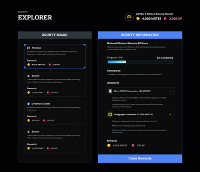 DAO Bounty Explorer blockchain crypto design game gamification web3