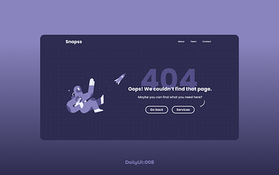 404 Page - DailyUI::008 008 404 dailyui design designer error errorpage figma illustration inspiration message page screen ui uiux ux web