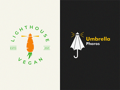 logoset carrot lighthouse umbrella vegan