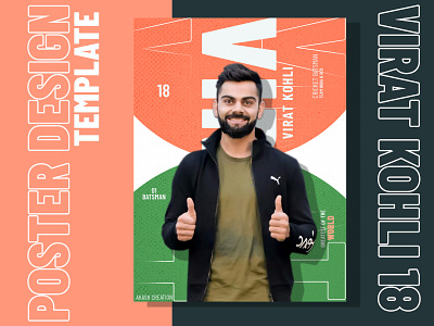 Cricketer Poster Design Template 2d design billboard branding design flyer graphic design illustration landing page logo poster signage social media post typography ui web banner