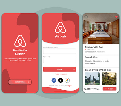 Redesign Airbnb App app design ui ux