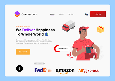 Courier.com dashboard page 3d animation branding dashboard design graphic design illustration logo motion graphics ui ui design ui ux ui ux design uiux ui|ux ux ux design vector web design