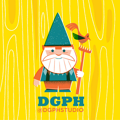 Garden Gnome character design dgph gnome graphic design illustration ilustracion personaje riso risograph vector