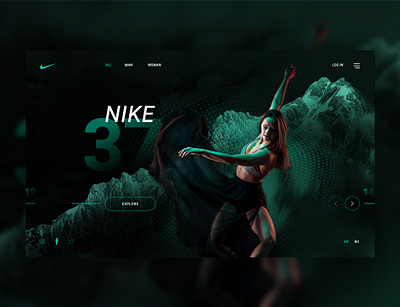 Promo site for NIKE branding design design 2021 dribble e e commerce illustration infinity landing logo mainpage minimal nike online store redesign typography ui ux web